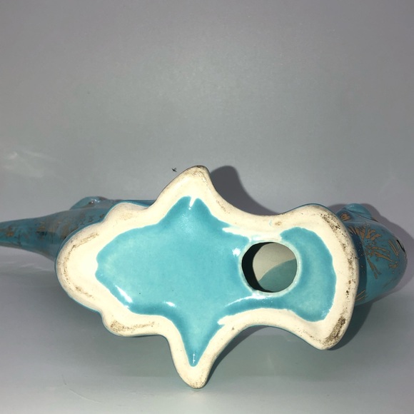 Vintage MCM Ornate Japanese Candle Stick Holder Ceramic Hand Painted Gold - Picture 11 of 13